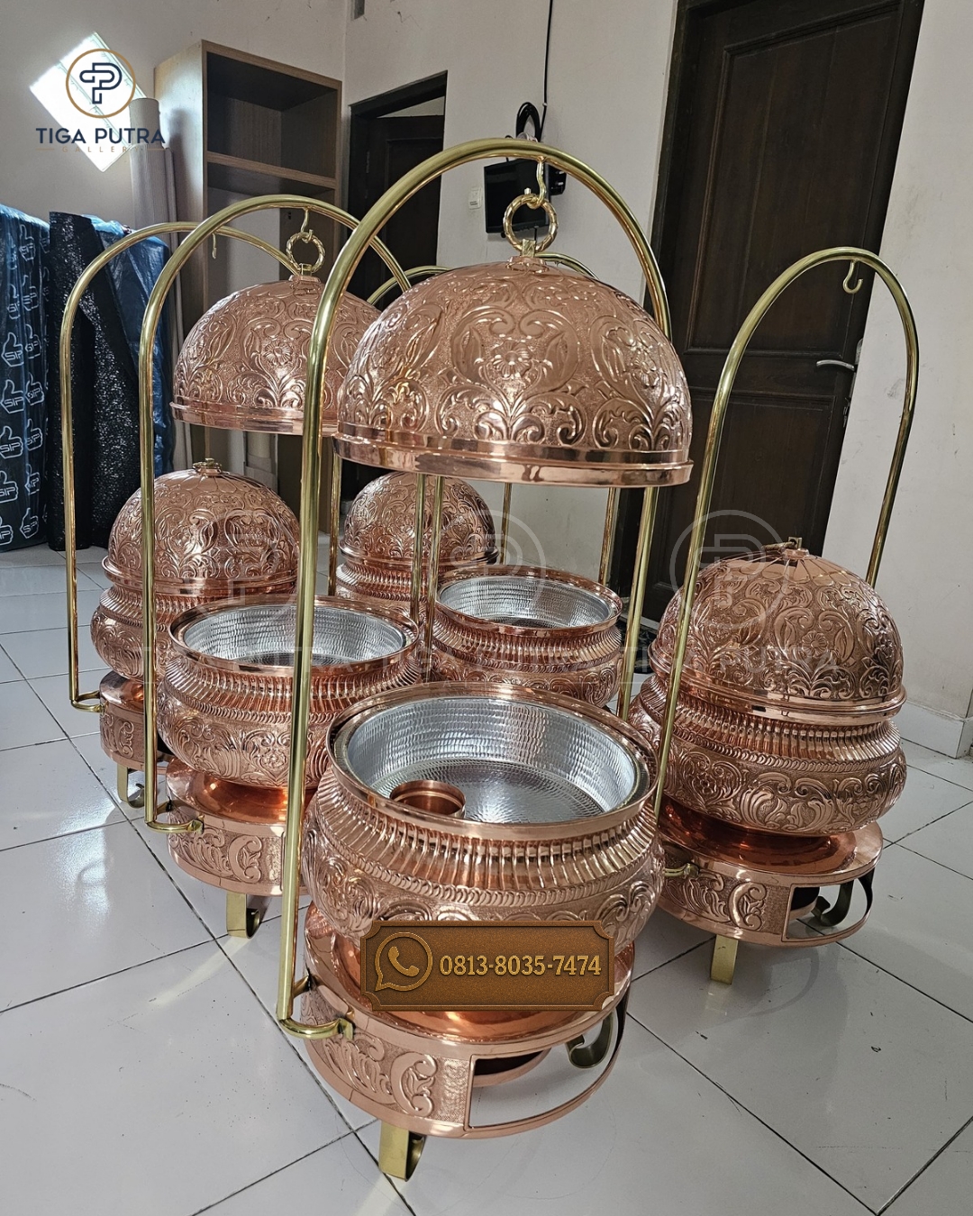 CHAFING DISH PEMANAS MAKANAN TEMBAGA