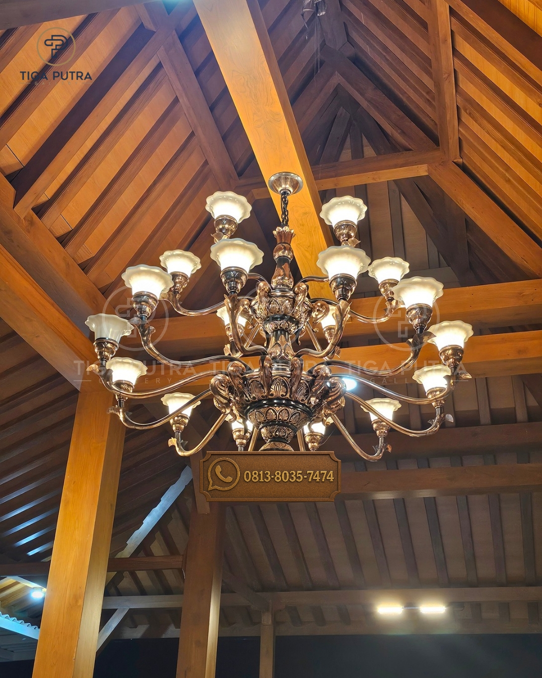 Lampu Joglo Tembaga Murah Ukuran Sedang
