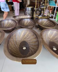 Custom Sink Kuningan Motif Batik dari Pengrajin Tembaga