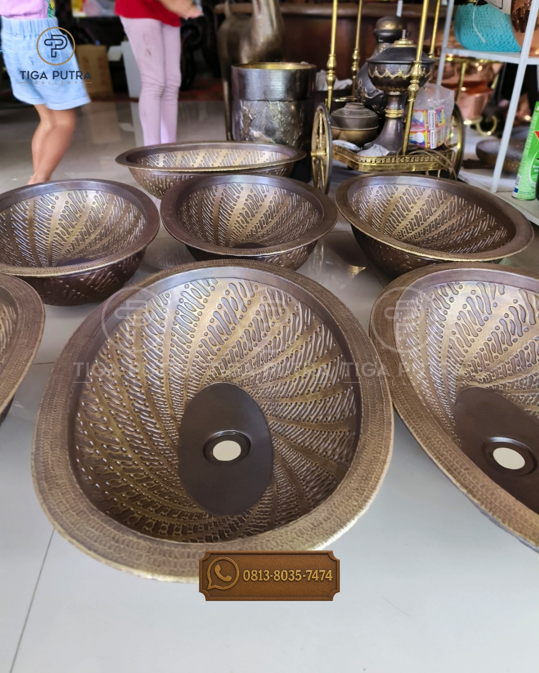 Custom Sink Kuningan Motif Batik dari Pengrajin Tembaga